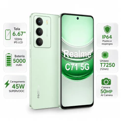 Celular realme C71 5G Smartphone 8+256 GB Original Versão Global Bateria 5000mAh Câmera 50MP NFC 6,6