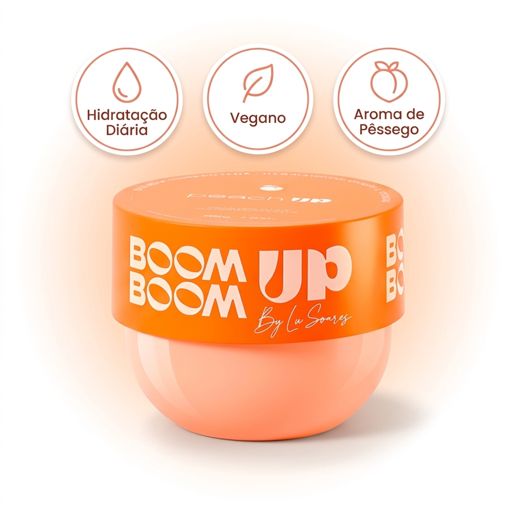 Creme Corporal Boom Boom Up Peach Up 200g Termogênico Anticelulite Estrias Foliculite Acne BoomBoom Up Bumbum Up