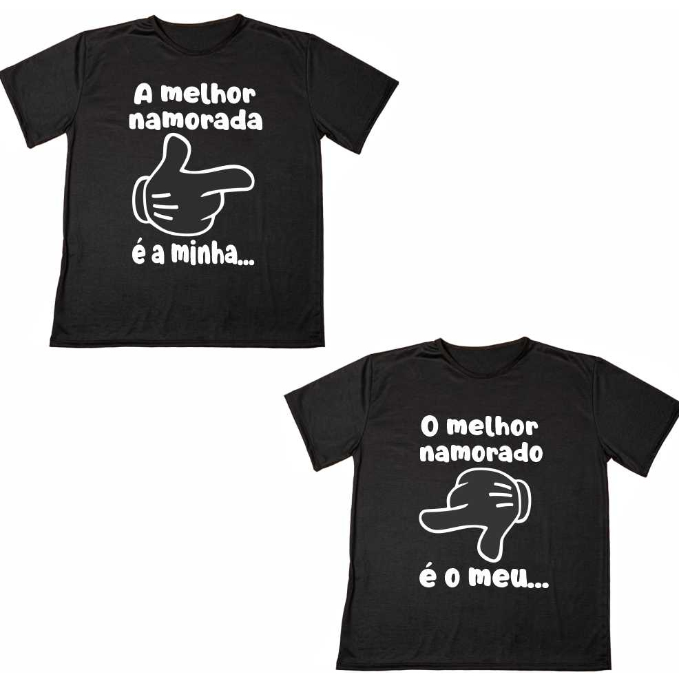 Kit 2 Camisas Casal Personalizada Namorados Presente Romântico Premium