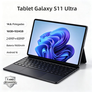 Tablet Galaxy S11 Ultra Gemini AI 4K UHD 16 GB + 1 TB, Android 16, tablet 2 em 1, bateria de 11.600 mAh, 5G