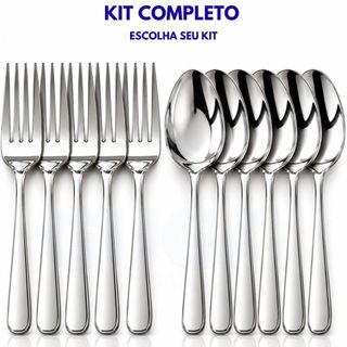 Kit Colher E Garfo 12 24 36 48 60 Peças Conjunto De Jantar Inox Talheres Mesa Cozinha Restaurante