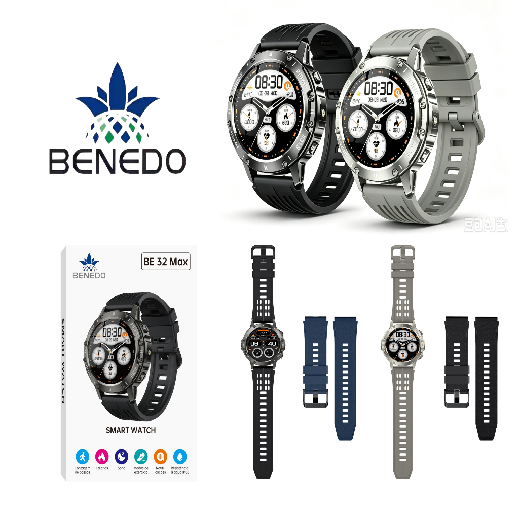 Smartwatch Relógio digital masculino BE32 MAX Series 12 2026 inteligente Amoled Aprova D'água IP68