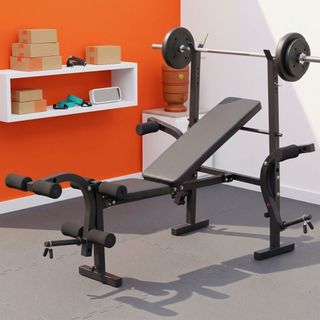 Estação de Treino Banco Supino Multifuncional Academia Home Gym Ajustável