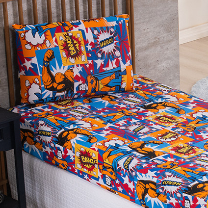 Jogo de Cama Solteiro com Fronha 100% Algodão Malha Macia com Lençol de Elástico Menino e Menina Estampado