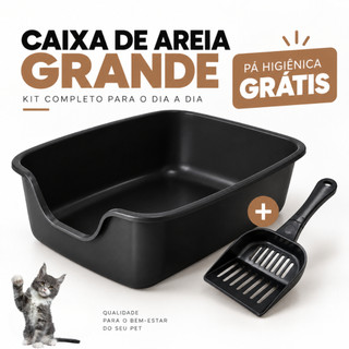 Caixa de Areia Gatos Grande 67x53x20 Com Pá Higiênica
