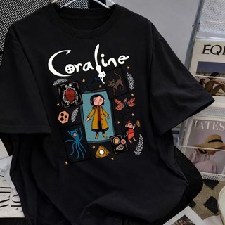 Camiseta Camisa Coraline Unissex 100% Algodão Estampada Coraline e o Mundo Secreto Filme Desenho Streetwear Premium
