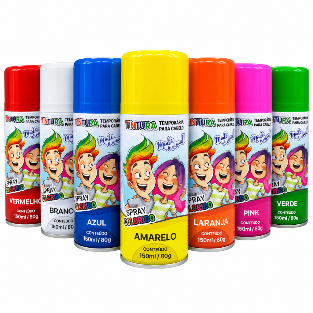 Spray Para Cabelo Tinta Temporária 150ml (80g) Cabelo Maluco