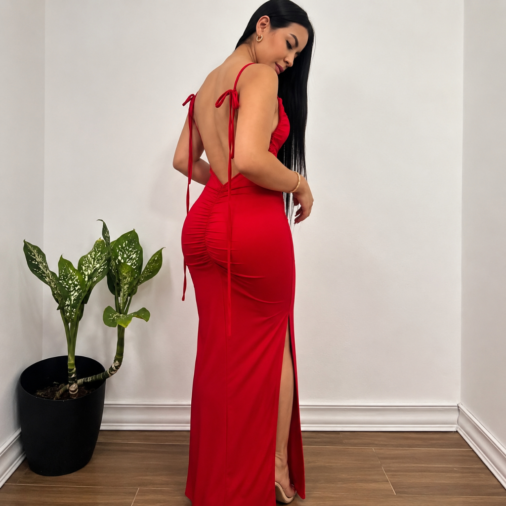 Vestido Longo Costa Nua Com Alça Regulável Suplex Premium ( FERNANDA)