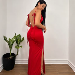 Vestido Longo Costa Nua Com Alça Regulável Suplex Premium ( FERNANDA)