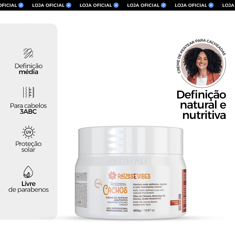 Creme de Pentear Definição Imediata Curvaturas 3ABC 450g - Raízes & Vibes