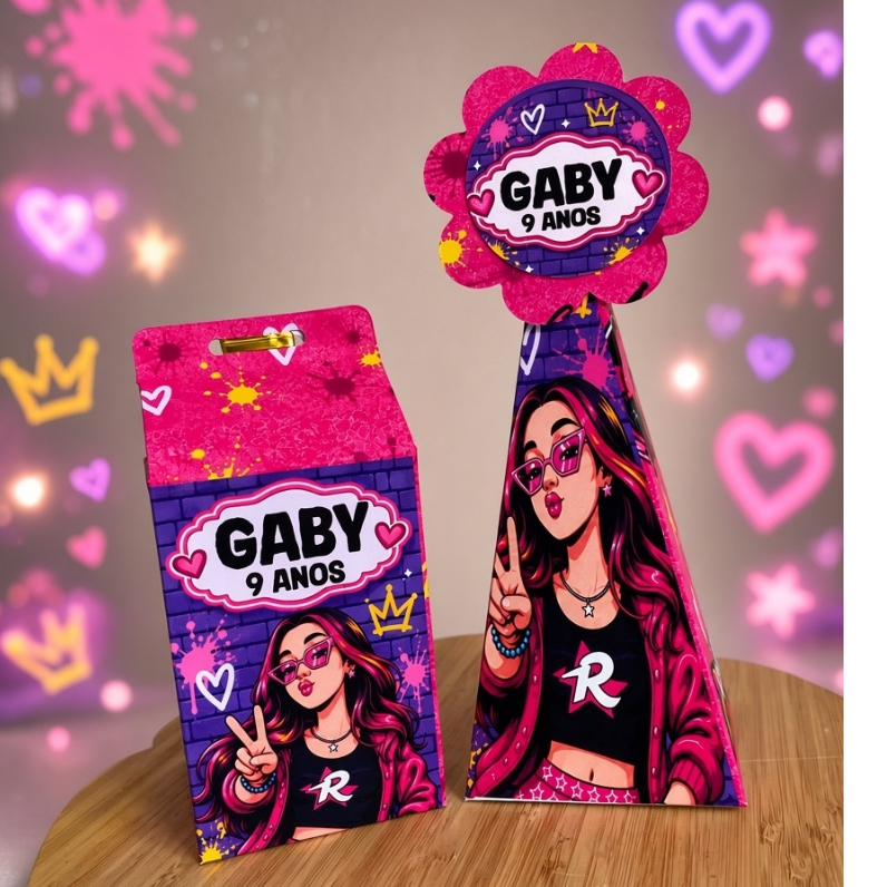 Kit caixas Personalizadas - Tema Emilly Vick Dos Rosas - Caixinhas para festa