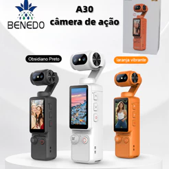 câmera de ação A30(32GB) 1080P Rotação de 180° | Vestível, Portátil, Gravador de Viagem e Ciclismo