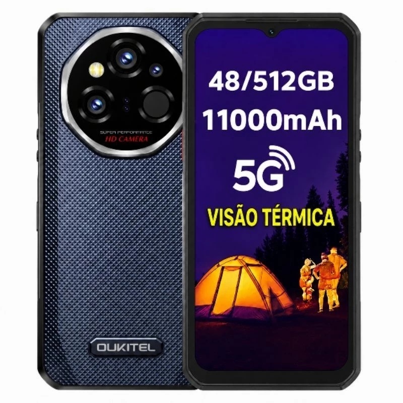 OUKITEL WP55 ULTRA 5G 36/512GB CÂMERA TÉRMICA 11000mAh ROBUSTO DUAL SIM 108MP Envio Imediato!
