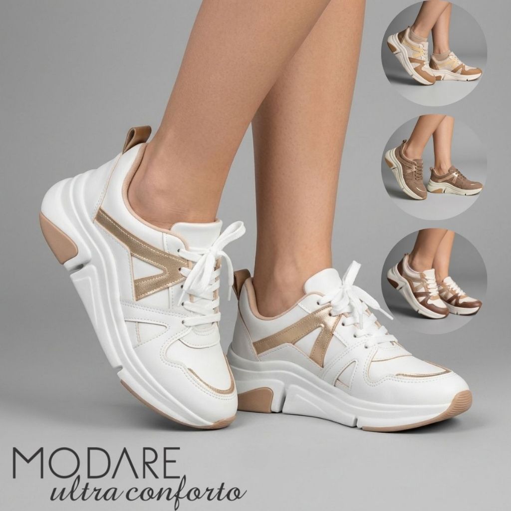 Tênis Feminino Modare Ultraconforto Casual Plataforma Confortável para Dia a Dia
