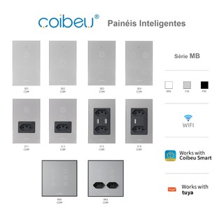 COIBEU Tuya WiFi Interruptor Inteligente Touch com Controle Remoto Sem Fio para Alexa e Google Home
