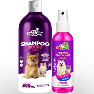 Kit Shampoo 7 em 1, Filhotes, Neutro + Perfume Para Cachorro E Gato Banho E Tosa