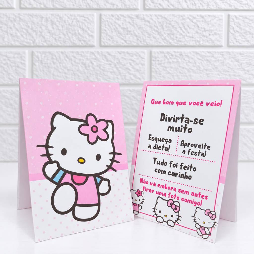 10 a 30 Plaquinhas de mesa HELLO KITTY - Centro de mesa Lembrancinha de festa infantil