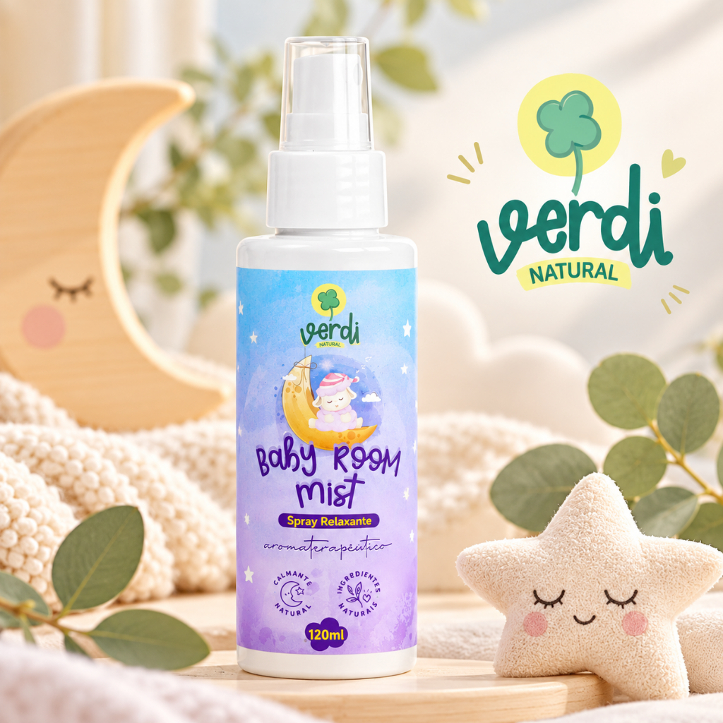 Imagem Baby Room Mist Verdi Natural 120ml Spray Ambiente Lavanda Melissa Bebê Recém-Nascido Aromaterapia Relaxante Sono Calmo