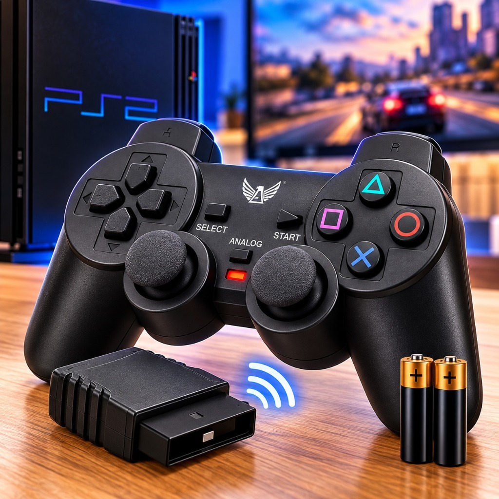 Controle Play 2 Ps2 S/fio Playstation Manete Joystick Promo