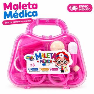 Maleta Médica Infantil Brinquedo Médico Doutora Kit 6 Peças Brinquedo de Médica para Menina Criança Faz de Conta