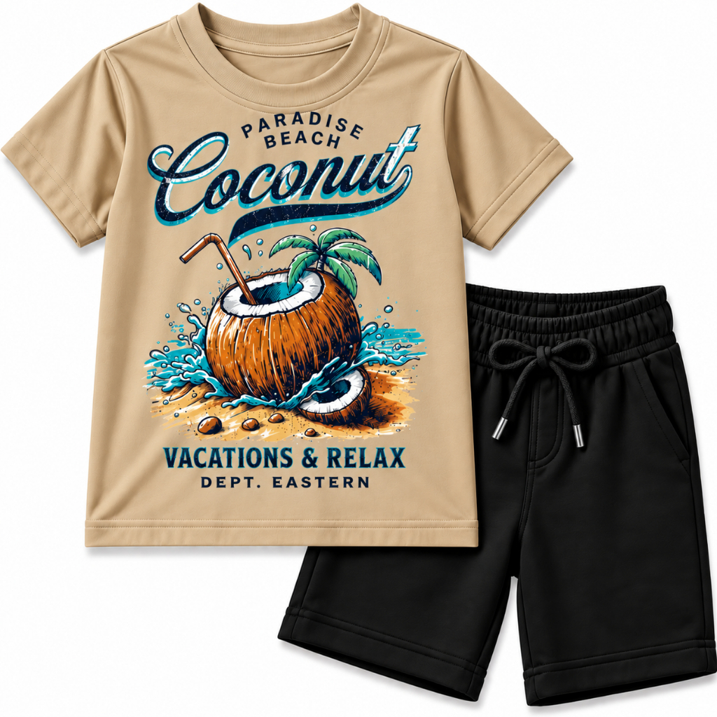 Conjunto Infantil Masculino Camiseta + Bermuda Moletinho Menino Roupa Verão Casual  2 ao 16 Estampa