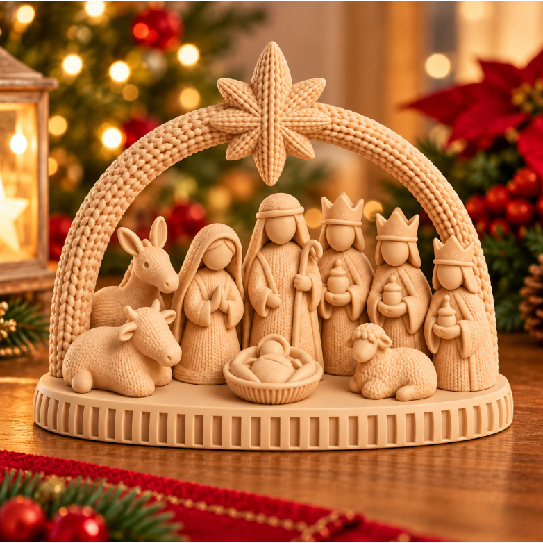 Presépio Natalino Decorativo Sagrada Família Enfeite de Natal para Casa e Presente