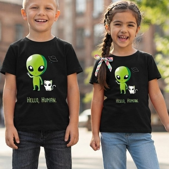 Camiseta Infantil Criança Juvenil Bebê Unissex Masculina e Feminina Algodão100% Passeio Casual ET Alien Nave
