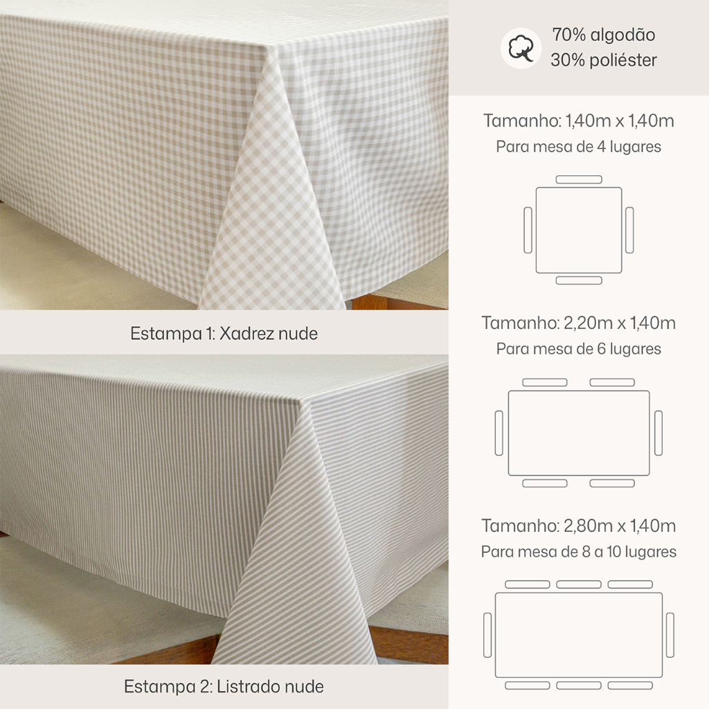 Toalha de Mesa Berlim - Tricoline de Algodão - Tecido de Alta Qualidade — imagem 2 de 2