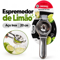 Espremedor de Limão Inox Manual 20cm Original Line Utensílio de Cozinha Multiuso Resistente para Limão, laranja e alho
