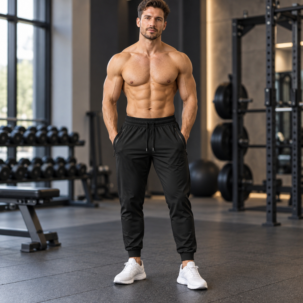 Calça Masculina Jogger Com Elastano Academia Esportiva Fitness Slim Dry Fit Leve Praticar Esportes