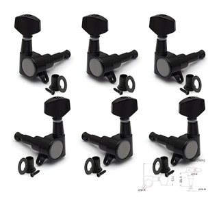 Kit 6 Tarraxas Blindadas 3+3 Para Violão Preciso Preto Ou Cromado