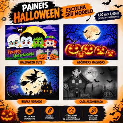Painel TNT Halloween Decoração Festa 1,40mx1m 4 Modelos