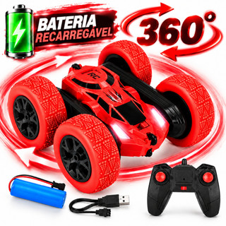 Carrinho de Controle Remoto Acrobata Giro 360 4x4 Recarregável Brinquedo Menino