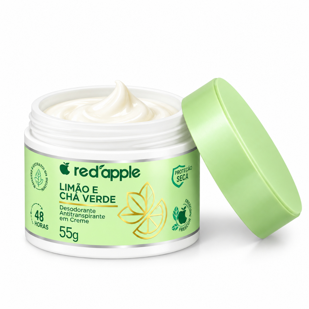 Desodorante Creme Antitranspirante Red Apple Limão e Chá Verde 48h 55g