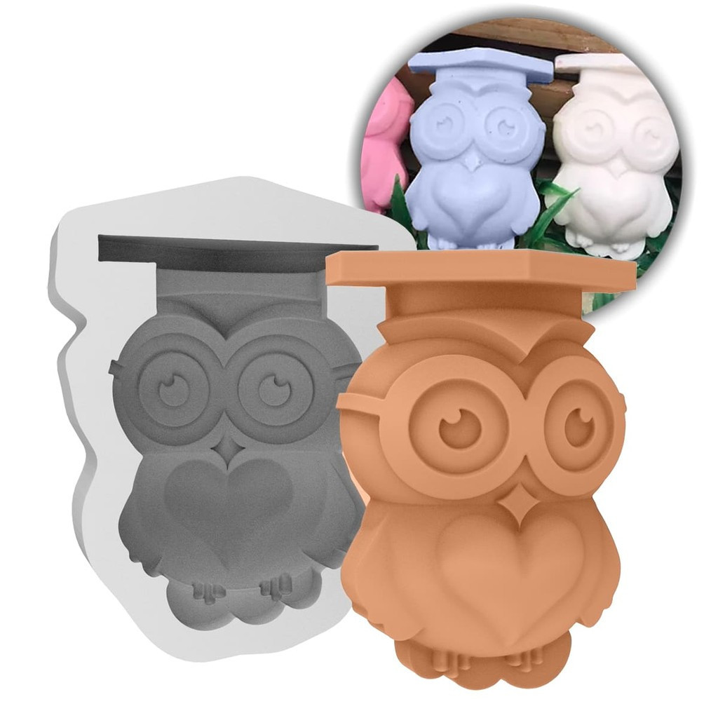 Molde de Silicone Corujinha Com Coração