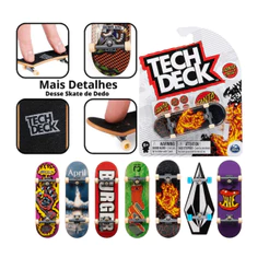 Skate De Dedos Surpresa Tech Deck 96mm Com Adesivos - Sunny 2890