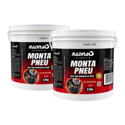 Kit 2 Pasta Montagem Monta Pneu Lubrificante Gel Balde 2,5kg Branco