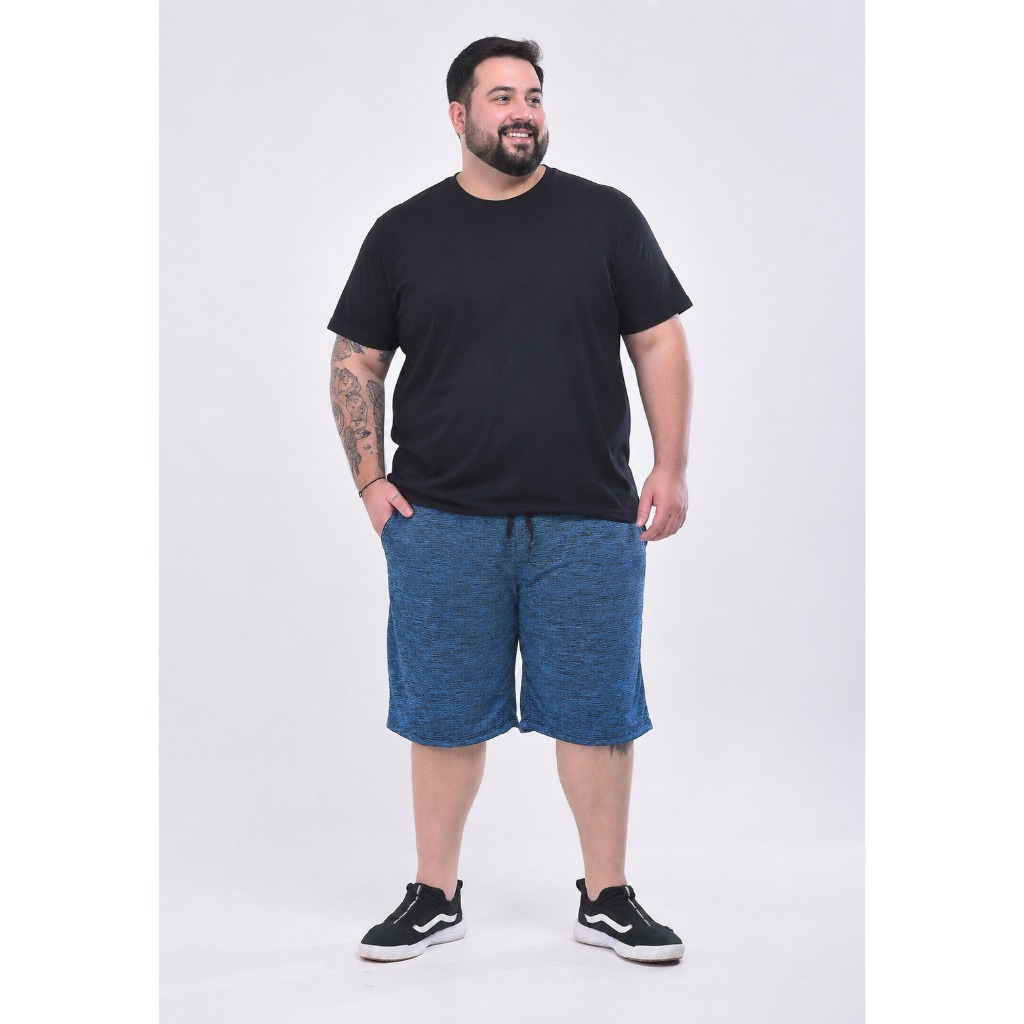 Bermuda Meia Malha Esporte Fina Plus Size Leve — imagem 2 de 2