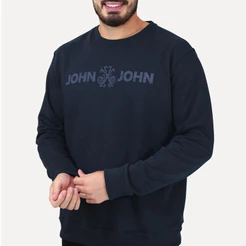 Moletom John John Masculino New Basic Logo Rusty Original Azul Marinho