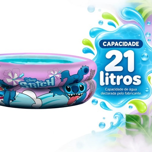 Piscina Inflável Infantil Stitch 21 Litros 60cm Etitoys — imagem 2 de 2