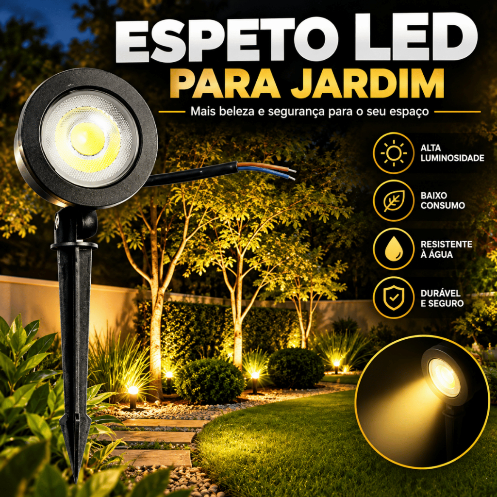 Luminária Espeto para Jardim LED 3W IP65 à Prova d’Água | Iluminação Externa Decorativa para Jardim, Plantas, Árvores, C
