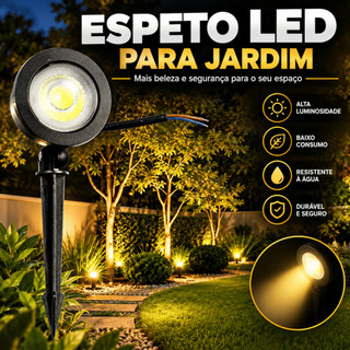 Luminária Espeto para Jardim LED 3W IP65 à Prova d’Água | Iluminação Externa Decorativa para Jardim, Plantas, Árvores, C