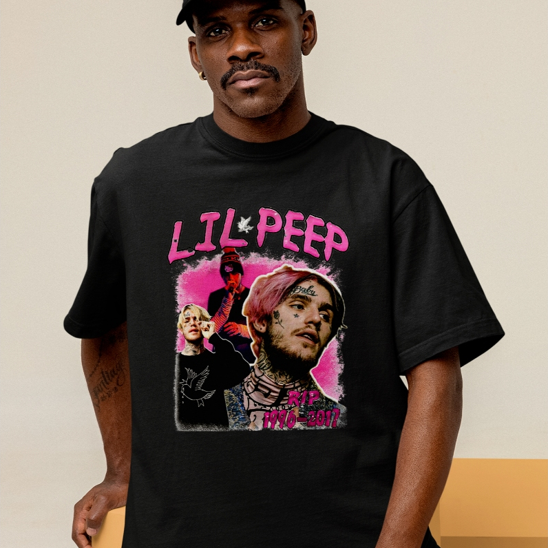 Camiseta Unissex Oversized Lil Peep Estilo Emo Rap Streetwear Design Exclusivo Conforto Máximo Roupa Moderna Unissex