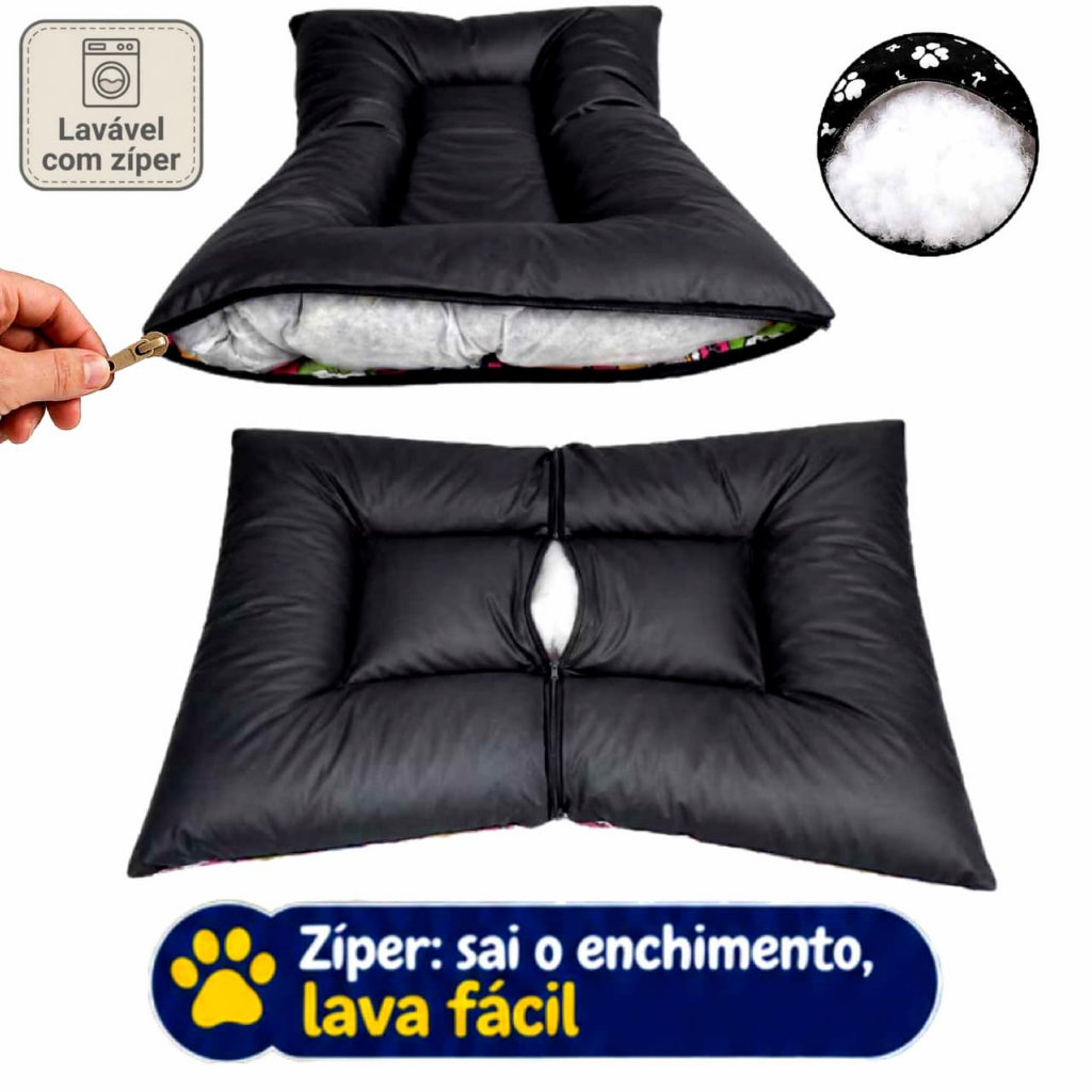 Colchonete Pet Gigante 118x84 Cama Para Cachorro ou Gato Lavável Com Zíper Caminha Pet Macio — imagem 2 de 2