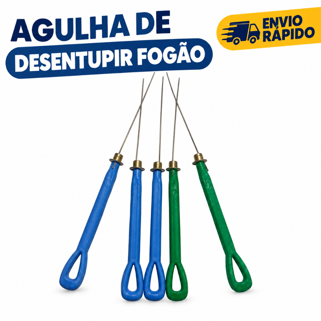 Kit Desentupidor de Fogão Agulha para Queimador Limpa Bico e Furinhos – Cores Sortidas