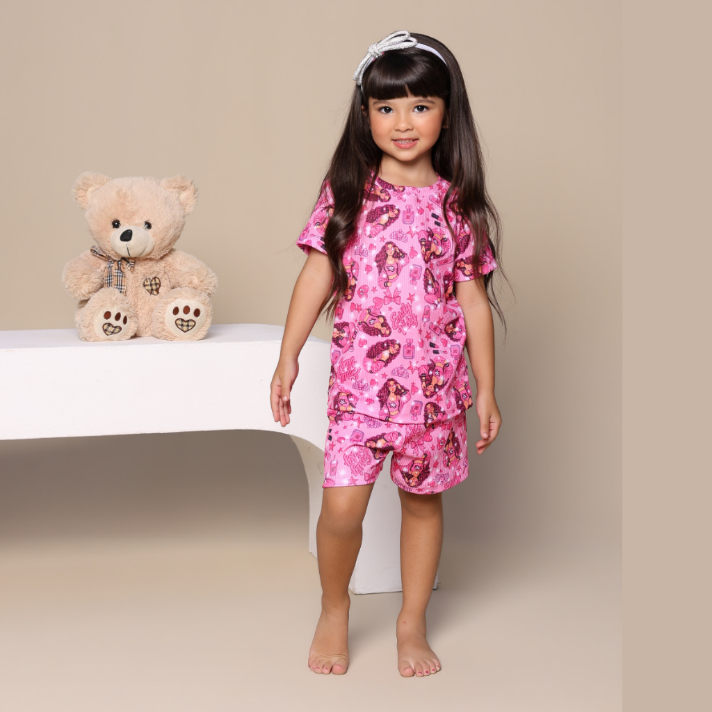 Pijama Infantil Emilly vick - hello kitty - bluey - Menina Estampado Verão Roupa de Dormir Macio — imagem 2 de 2