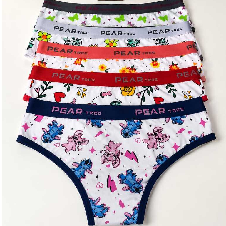 Kit 5 ou 10 Calcinhas Infantil Menina algodão forro 100% Cotton Juvenil Criança Estampas Coloridas