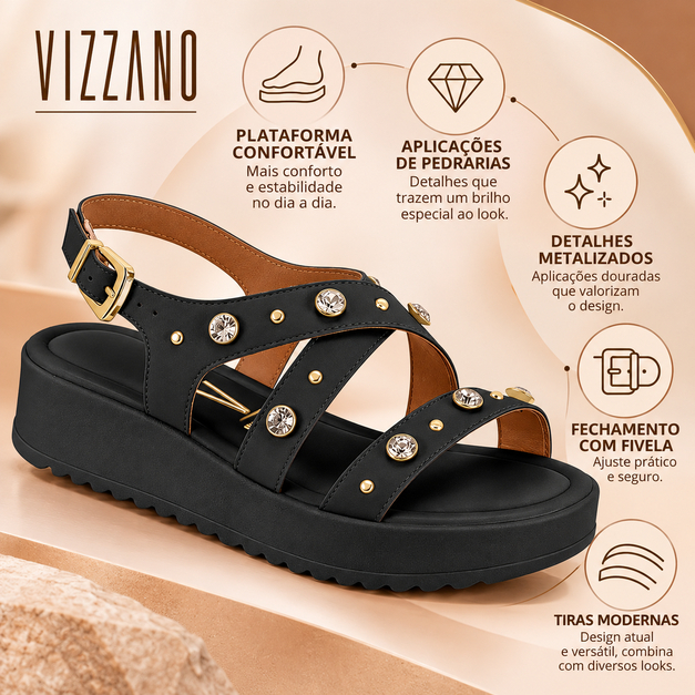 Sandália Feminina Papete Vizzano Lançamento VZ6492