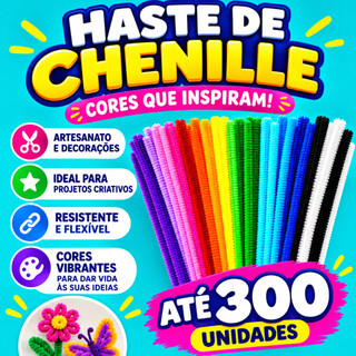 Haste de Chenille Limpador de Cachimbo Arame Felpudo para Artesanato Cabelo Maluco