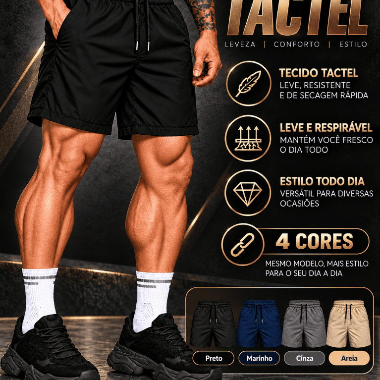 Short Mauricinho Elastano Liso Praia Piscina Academia Casual Dia a Dia Treino Bolsos Tela Anti-areia